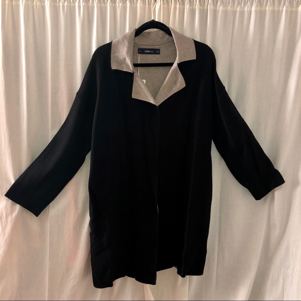 Zara Knitwear Collection Sweater - Black/Oat